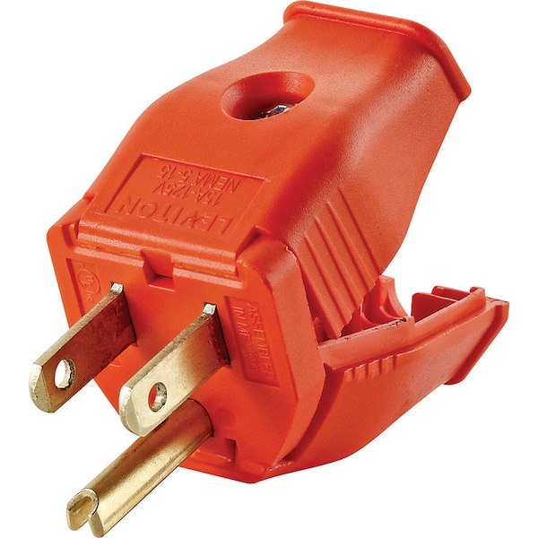 Leviton Leviton Commercial and Residential Thermoplastic Ground/Straight Blade Plug 5-15P 3W101-0OR - main